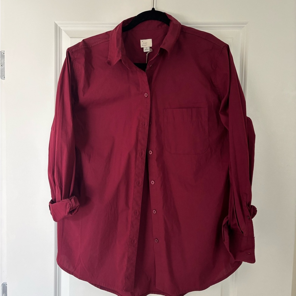 a new day Red Casual Button Down Shirt